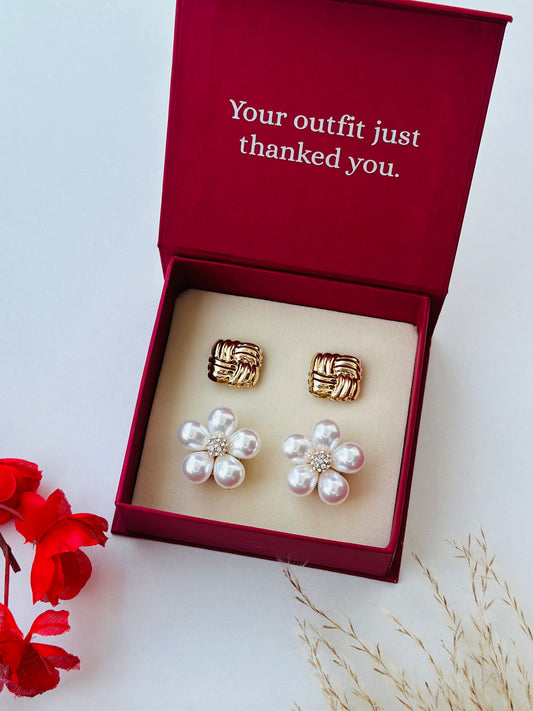 Custom Set of 2 (Squared Signature Knot+Pearlstone)