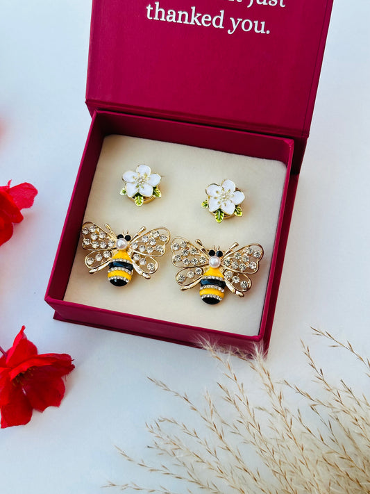 Custom Set of 4 (White Blossom+Queen Bee)