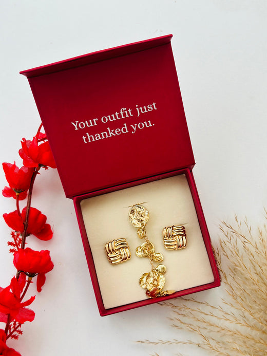 Custom Set of 3 (Golden Fall+Square Signature Knot)