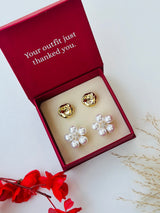 Custom Set of 4 (Rounded Signature Knot+Pearlstone)