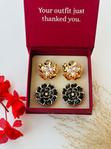 Custom Set of 4 (Gilded Pearls+Midnight Bloom)