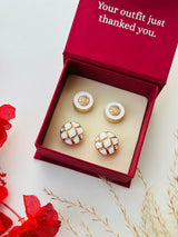 Custom Set of 4 (White Majesty+Ivory Grid)