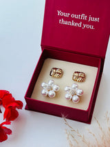 Custom Set of 2 (Squared Signature Knot+Pearlstone)