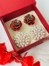 Custom Set of 4 (Ruby Rose+Pearl Bloom)