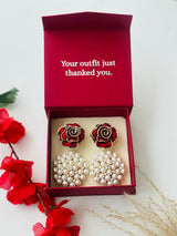 Custom Set of 4 (Ruby Rose+Pearl Bloom)