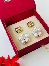 Custom Set of 2 (Squared Signature Knot+Pearlstone)