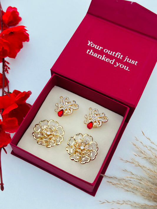 Custom Set of 4 (Scarlet Twist+Golden Bloom)