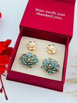Custom Set of 4 (Turquoise Bloom+Sunpetal)