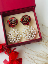 Custom Set of 4 (Ruby Rose+Pearl Bloom)