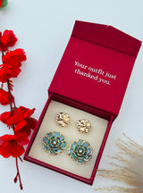 Custom Set of 4 (Molten+Turquoise Bloom)