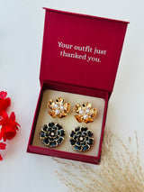 Custom Set of 4 (Gilded Pearls+Midnight Bloom)